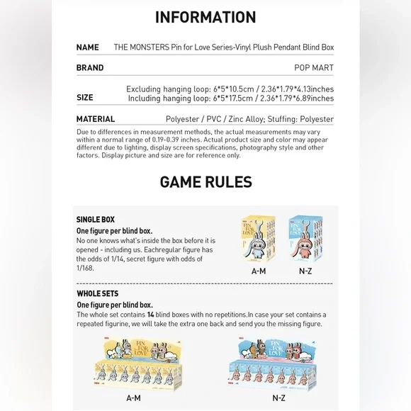 POP MART “R” Black Letter LABUBU THE MONSTERS Pin for Love Series Plush Pendant - Picture 15 of 17
